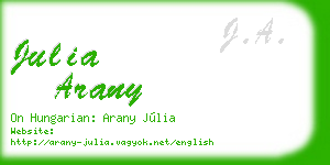 julia arany business card