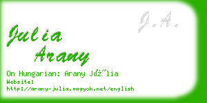 julia arany business card
